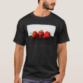 Aardbeien op wit over zwart mccna t-shirt (Voorkant)