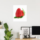 Aardbeien op wit poster (Thuiskantoor)