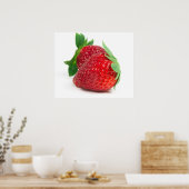 Aardbeien op wit poster (Keuken)