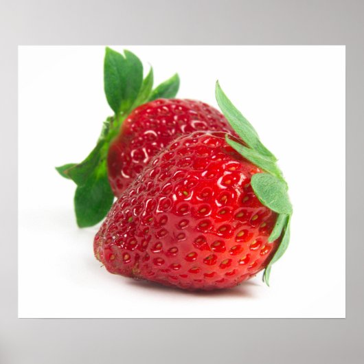 Aardbeien op wit poster (Voorkant)
