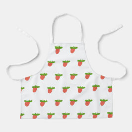 Aardbeien op wit schort