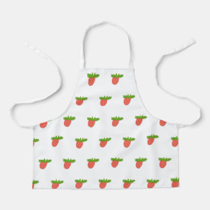 Aardbeien op wit schort