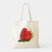Aardbeien op wit tote bag (Achterkant)