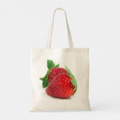 Aardbeien op wit tote bag (Achterkant)
