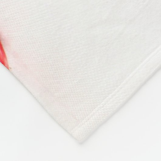 Aardbeien op zwart over wit fbcnm fleece deken (Hoek)