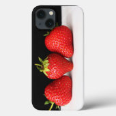 Aardbeien op zwart over wit iphcnm Case-Mate iPhone case (Achterkant)