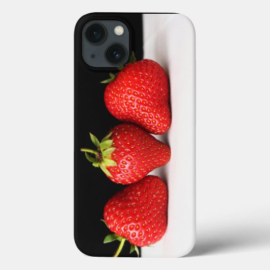 Aardbeien op zwart over wit iphcnm Case-Mate iPhone case (Achterkant)
