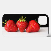 Aardbeien op zwart over wit iphcnm Case-Mate iPhone case (Achterkant (horizontaal))