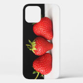 Aardbeien op zwart over wit iphcnm Case-Mate iPhone case (Achterkant)