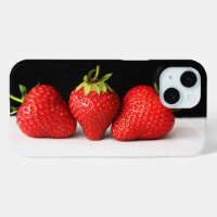 Aardbeien op zwart over wit iphcnm