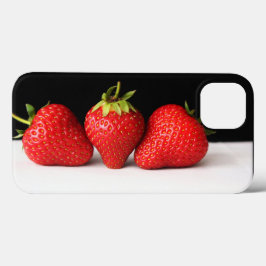 Aardbeien op zwarte over witte iphcna Case-Mate iPhone case
