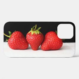 Aardbeien op zwarte over witte iphcna Case-Mate iPhone case