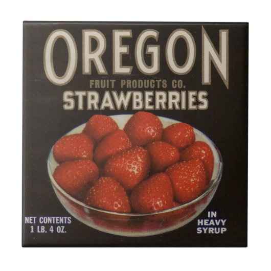 Aardbeien Oregon uit de jaren 1930 Tegeltje (Voorkant)