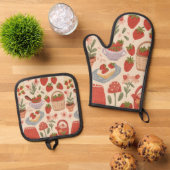 Aardbeien Ovenwant & Pannenlap Set (Top down)