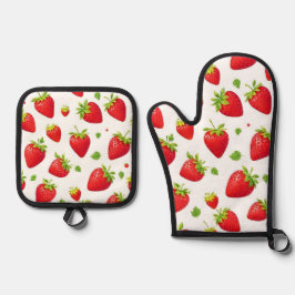 Aardbeien Ovenwant & Pannenlap Set