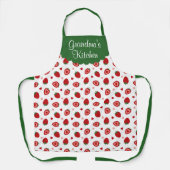 Aardbeien over print gepersonaliseerd Schort (Voorkant)