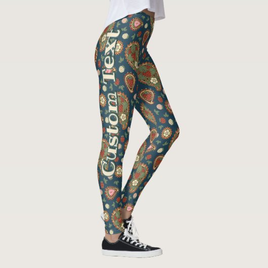 Aardbeien Paisley Pattern-Leggings Leggings (Rechts)