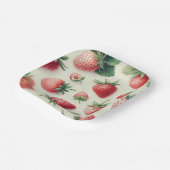 Aardbeien Pannenkoeken Stapel Bruids Brunch Borrel Papieren Bordje (Gebogen)