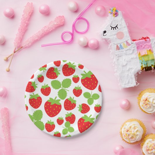 Aardbeien Papier Bord (Feest)