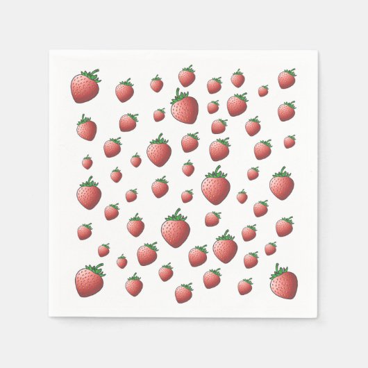 Aardbeien Papier Servet (Voorkant)