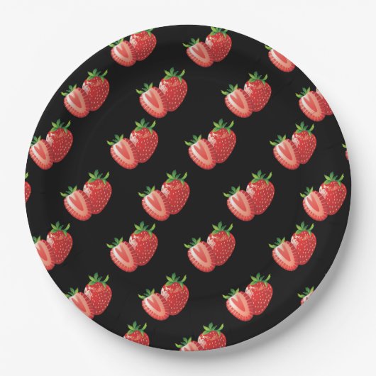 Aardbeien Papieren Bordje (Voorkant)