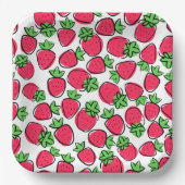 Aardbeien papieren bordje (Voorkant)