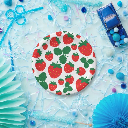 Aardbeien Papieren Bordje (Feest)