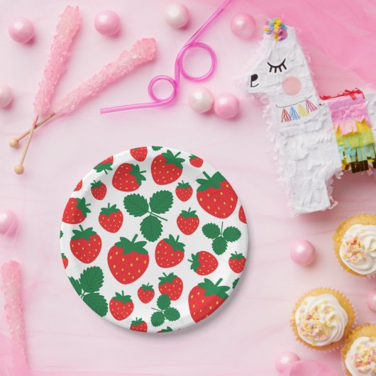 Aardbeien Papieren Bordje (Feest)
