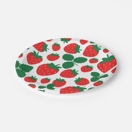 Aardbeien Papieren Bordje (Gekanteld)