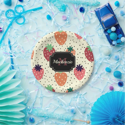 Aardbeien Papieren Bordje (Feest)