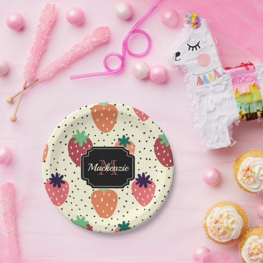 Aardbeien Papieren Bordje (Feest)