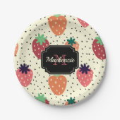 Aardbeien Papieren Bordje (Voorkant)