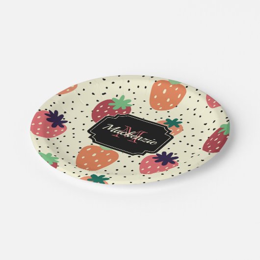 Aardbeien Papieren Bordje (Gekanteld)