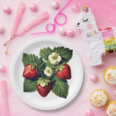 aardbeien papieren bordje (Feest)