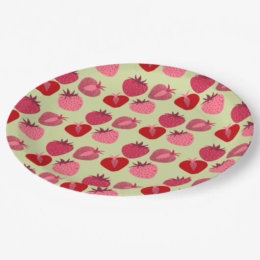Aardbeien Papieren Bordje (Gekanteld)