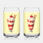 Aardbeien parfaitglas blikvorm glas (Voorkant)