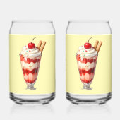 Aardbeien parfaitglas blikvorm glas (Achterkant)