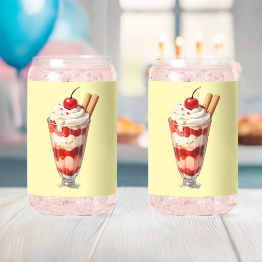 Aardbeien parfaitglas blikvorm glas (Insitu (Baby Shower))