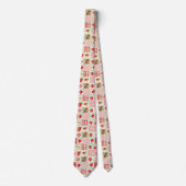 Aardbeien Patchwork Picknick (3) Stropdas (Voorkant)