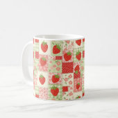 Aardbeien Patchwork Picknick (4) Koffiemok (Voorkant links)