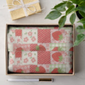 Aardbeien Patchwork Picknick (4) Tissuepapier (Geschenk)