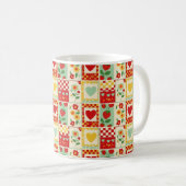 Aardbeien Patchwork Picknick Koffiemok (Voorkant rechts)