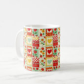 Aardbeien Patchwork Picknick Koffiemok (Voorkant links)