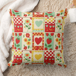 Aardbeien Patchwork Picknick Kussen