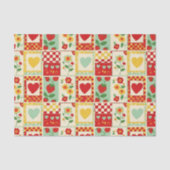 Aardbeien Patchwork Picknicken Tissuepapier (Voorkant)