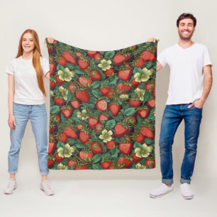 Aardbeien Patroon Fleece Deken