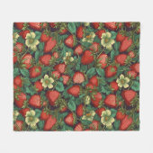 Aardbeien Patroon Fleece Deken (Voorkant (Horizontaal))