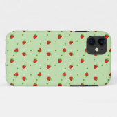 Aardbeien Patroon met groene achtergrond Case-Mate iPhone Case (Achterkant (horizontaal))