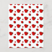 Aardbeien Patroon Papier Flyer Sjabloon (Achterkant)