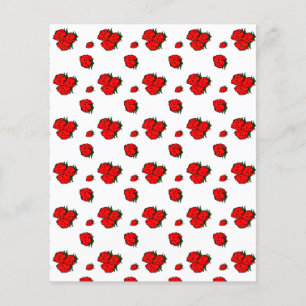 Aardbeien Patroon Papier Flyer Sjabloon